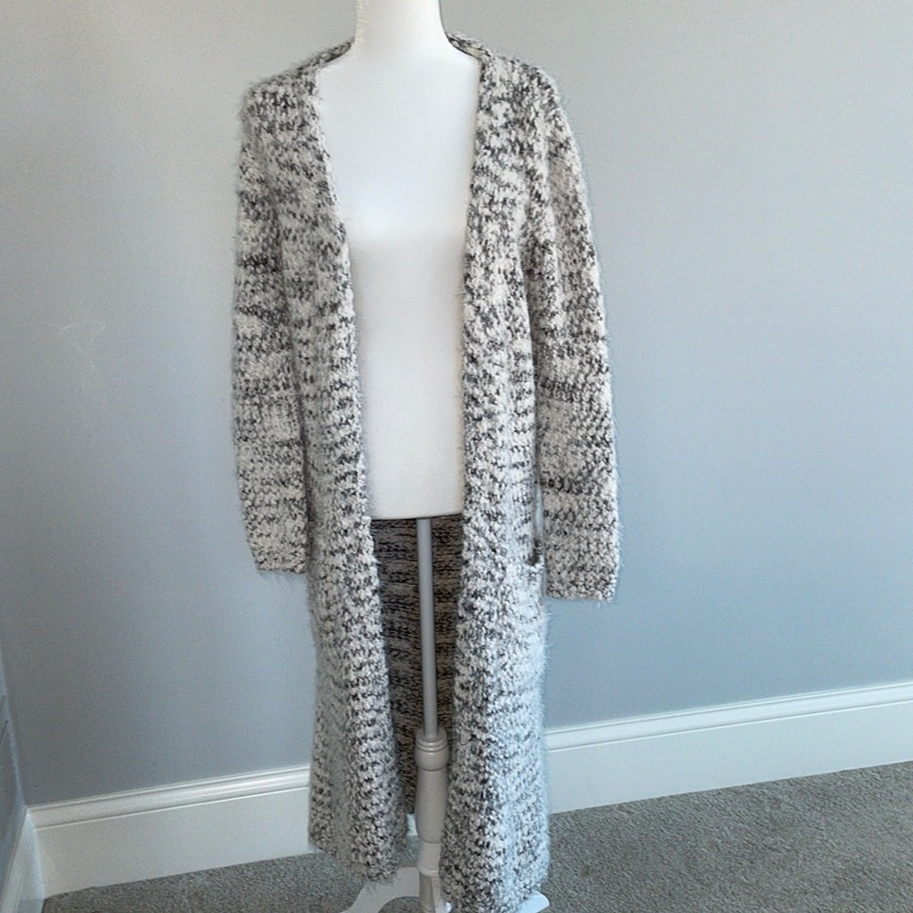 Open front waterfall sweater